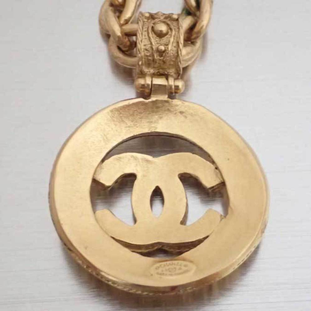 CHANEL necklace here mark gold pendant chain Lady's - Picture 4 of 5